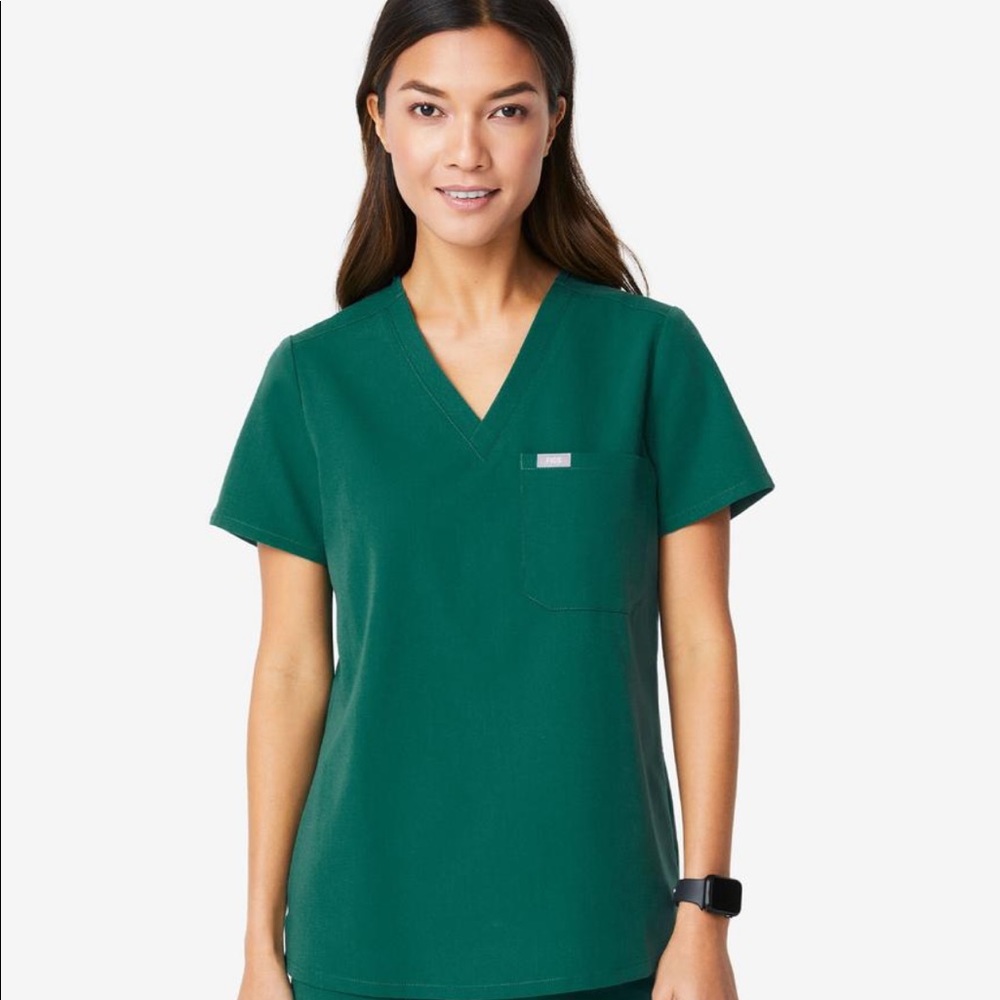 Figs Hunter Green Top